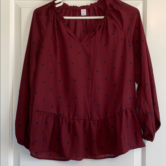 polka dot blouse old navy